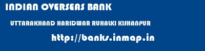 INDIAN OVERSEAS BANK  UTTARAKHAND HARIDWAR RUHALKI KISHANPUR   banks information 